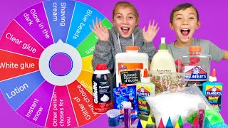 Mystery Wheel Of Slime Challenge Making Slimes With A Spinner Wheel App - Sis Vs Bro