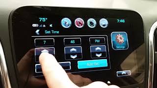 2018 GM Chevrolet Equinox SUV - How To Adjust the Time on the Clock - Hours, Minutes, Date