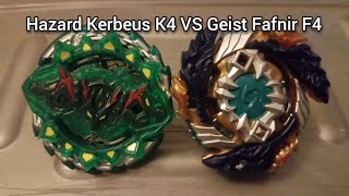 Beyblade Burst Battle Hazard Kerbeus K4 Vs Geist Fafnir F4