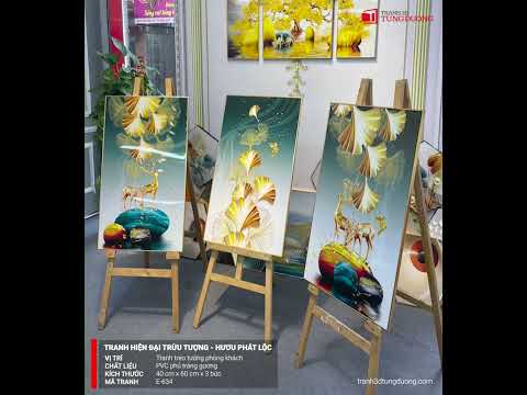 TRANH HIỆN ĐẠI TRỪU TƯỢNG - HƯƠU PHÁT LỘC E-634 | TRANH 3D TÙNG DƯƠNG