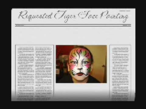 white tiger face paint. *Tiger face painting.