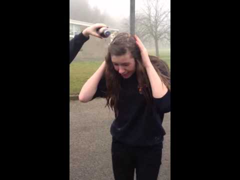Caitlin Cook getting soaked on her birthday