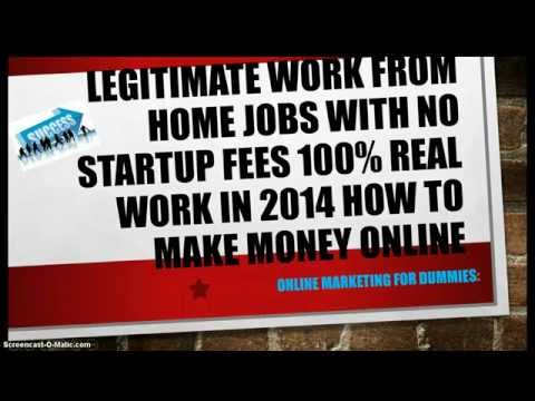 Legitimate work from home jobs with no startup fees 100% real work in ...