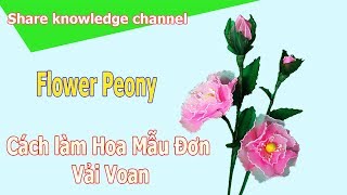 Share Knowledge-CÁCH LÀM HOA MẪU ĐƠN VẢI VOAN ĐẸP| How to make flower Peony