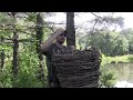 How to set a basket fish trap for long term survival