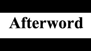 Afterword