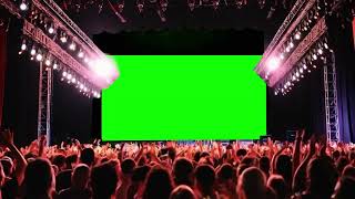 2 Concert Stage & Crowd With Green Screen Background Monitor