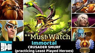 BLUE SPAN IMMORTAL ON CRUSADER (practicing Least Played Heroes) DOTA 2