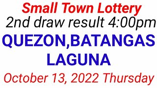 Stl - Quezon,Batangas,Laguna October 13, 2022 2Nd Draw Result