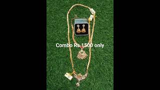 iympon Combo 💐24 inches Dollar Chain, Earrings, Attigai 🥳 Each set - 1500🎊 Dm to