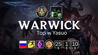 Warwick Top vs Yasuo - RU Challenger Patch 8.11