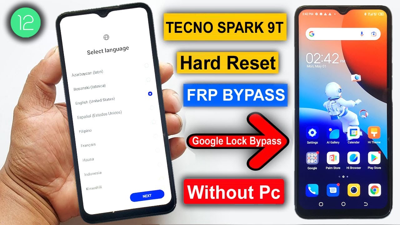 Tecno Spark 9T Hard Reset & Frp Bypass/Unlock Google Tecno Spark 9T Hard Reset & Frp Bypass/Unlock Google