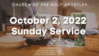 Sunday Sermon 10/2/2022