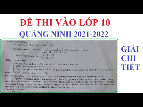ĐÁP ÁN ĐỀ THI TUYỂN SINH VÀO LỚP 10 MÔN TOÁN TỈNH QUANG NINH NĂM HỌC 2021-2022- ĐỀ SỐ 08
