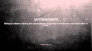 What Does Unisonant Mean
