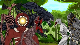 Pedator, Scp 096 Vs The Figure Door, Demongorgon, Alien Queen, Siren Head. Dc2 Animation