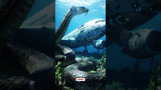 Giant Snake Wrapping A Sunken Airplane Underwater
