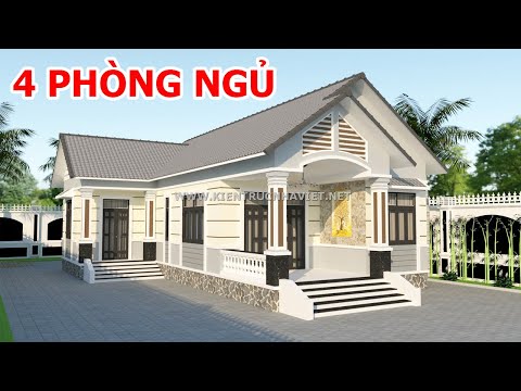 GỢI Ý NHÀ CẤP 4 CHỮ L MÁI THÁI 4 PHÒNG NGỦ ĐẸP GIÁ RẺ