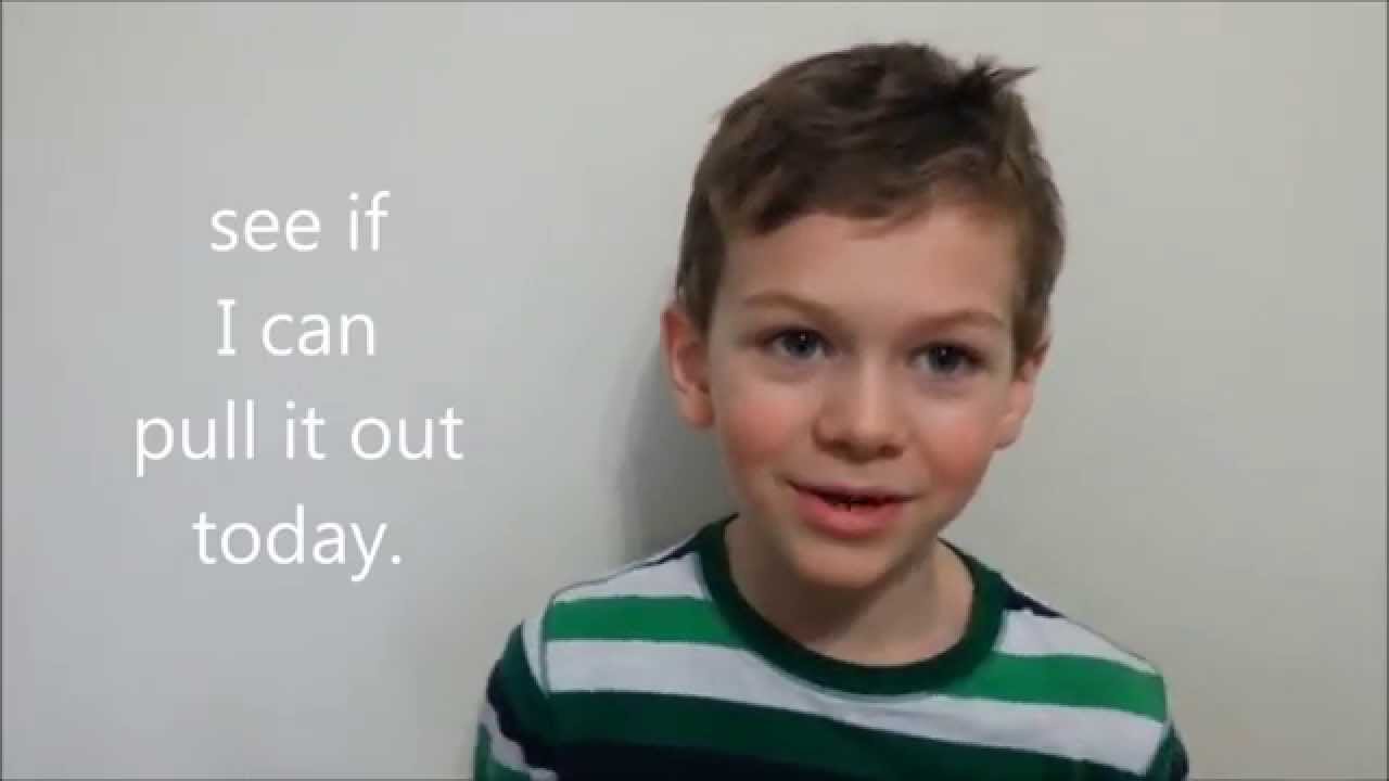 Daniel pulls out his first wiggly tooth. YouTube