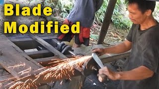 How Blacksmiths make Machetes, Modifying the Knife Edge