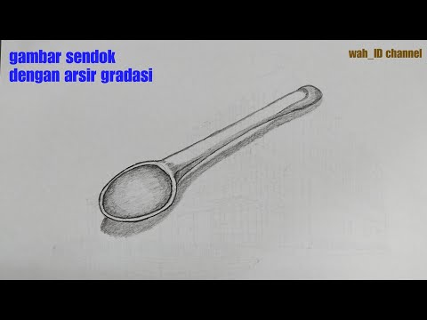 contoh gambar mudah "ARSIR GRADASI" dengan objek "SENDOK PLASTIK" || tutorial menggambar arsir