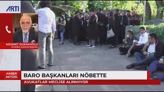 İstanbul Baro Bşk.Mehmet Durakoğlu Ankara'da Meclis önündeki Baro Başkanları'nın