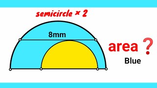 Can you find area of the Blue Portion? | (Fun Geometry Problem) | #math #maths | #geometry