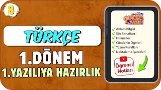 8.Sınıf Türkçe 1.Dönem 1.Yazılıya Hazırlık 📝 #2023