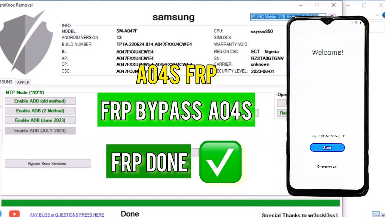 A04s frp bypass/SM-A047F frp bypass /A04s frp remove New A04s frp bypass/SM-A047F frp bypass /A04s frp remove New