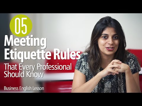 VIDEO : 05 etiquette rules for business meetings for every professional  - business english lesson - 05 etiquette rules for05 etiquette rules forbusinessmeetings that every professional should know -05 etiquette rules for05 etiquette rule ...