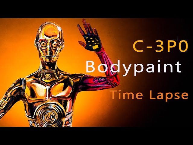 Epic Star Wars C-3PO Body Paint Time Lapse - Video