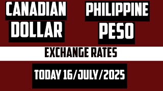 Canadian Dollar To Philippine Peso Transfer Conversion Rates Today Cad To Php 16 July 2025