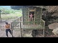 Girl builds bamboo door and bamboo railing - single mother