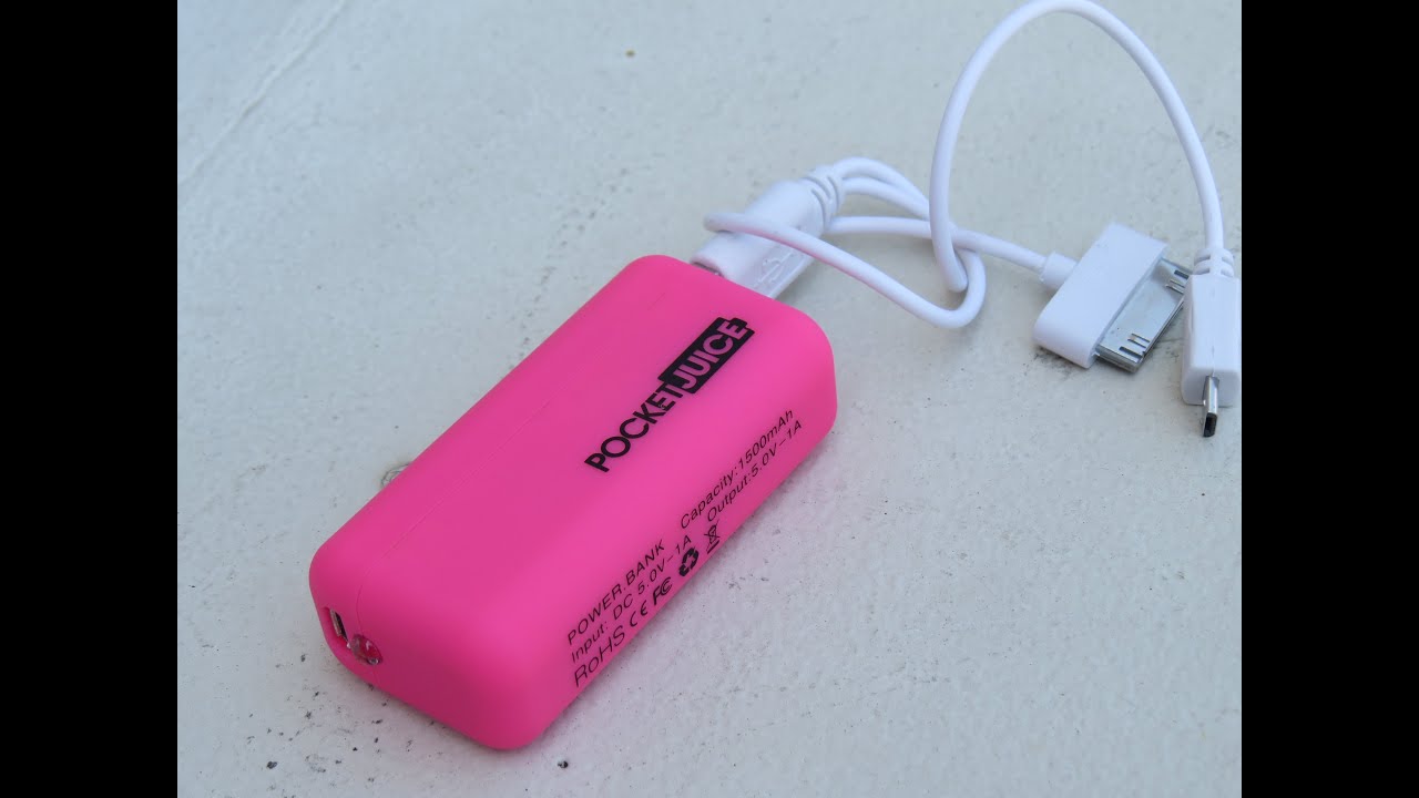 POCKET JUICE cell phone charger - YouTube