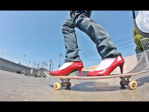 Skateboarding in Heels