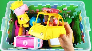 Learn characters, vehicles with Ben & Holly, Monster Trucks, Peppa Pig & other toys in box for kids