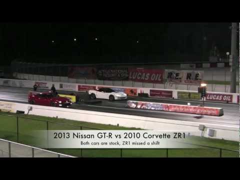 2013 Nissan GTR Stock runs 1087 125 MPH Drag Racing 1 4 Mile vs Corvette