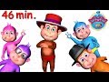 Youtube Thumbnail Five Little Monkeys Jumping on The Bed - Wheels on the bus Nursery Rhymes Collection