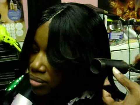 Tags:quick weaves ethnic hair black hair black hairstyles Gwen aka Babydoll MAE Productions cut and curl sew in layers feathers bobs