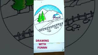Draw Winter Season Scenery Ll Easy Scenery Drawing Ll 460