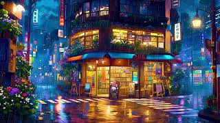 Japanese Rainy Street Night 🌧️ Rain Lofi Songs Make You Feel The Japanese Rain 🌧