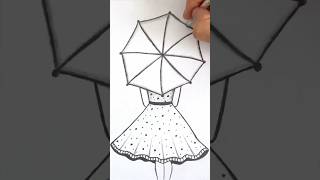 Girl With Umbrella Drawing #Drawing #Artvideo #Girldrawing #Satisfying #Viral #Art