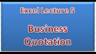 Business Quotation in MS.Excel