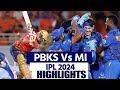 PKBS vs MI  IPL 2024 33 Match Highlights: Punjab Kings vs Mumbai Indians Highlights | IPL Highlights