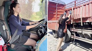 Female Truck Driver Xiaoyu Heavy Steel Transport And Minor Accident