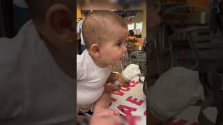 Cute Baby Licking Ice Cream