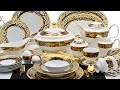 bone china dinner set for 12 people Germany shiny gold decorated - karosa