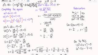 Solve Quadratic equation. Completing the square