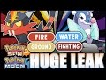 Pokémon Sun and Moon - LEAKED TYPES of starter FINAL EVOLUTI...