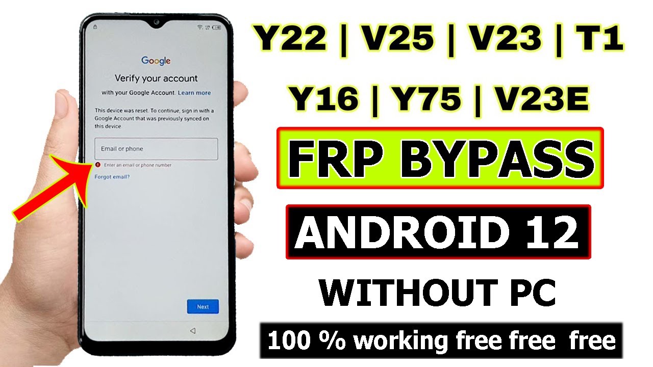 Vivo Y20,Y22,V25 T1,Y16,Y75,V23e Frp Bypass Android12 Vivo Y20,Y22,V25 T1,Y16,Y75,V23e Frp Bypass Android12